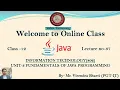 Control Flow in Java Programming Part-1 Class-12 Lecture No-37