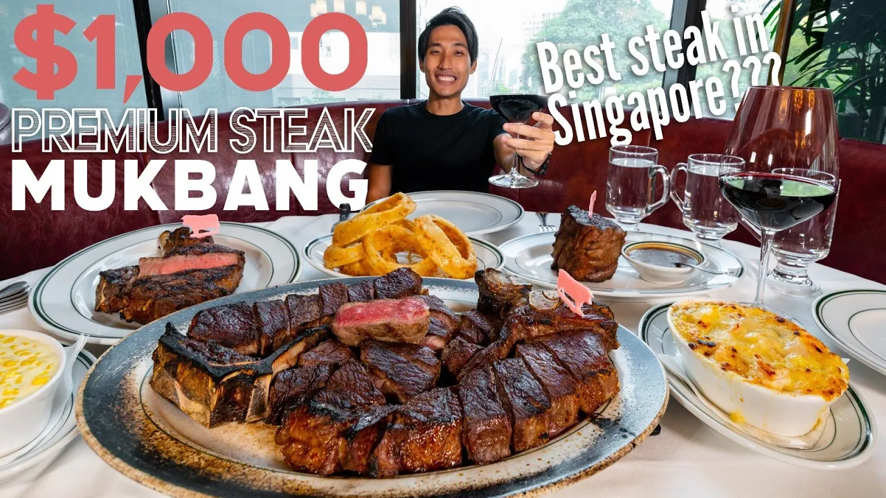 $1000 Dry Aged Porterhouse Steak Mukbang!   Best Steak in Singapore?!   Wolfgang Steakhouse