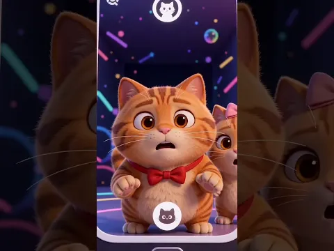 Chubby Cat Series EP17 - They Broke Out of My Phone… HELP 😱📱🐱 #funny #magic #animation #cat #cartoon