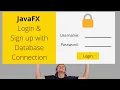 JavaFX Login and Signup Form with Database Connection