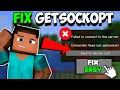 How to Fix Minecraft Connection Timed Out - Getsockopt Error Fast Easy