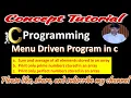 Menu driven program in c Menu driven program in c by Alok sir menu driven program on array