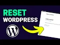 How To Reset WordPress Website To Original Settings Factory Reset