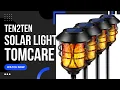TomCare Solar Lights Metal Flickering Flame Solar Torches Lights