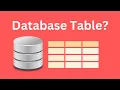 What is a Database Table Create and Use a Database Table