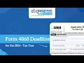 Form 4868 Deadline For The 2024 Tax Year