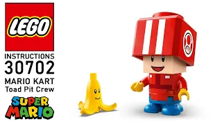 LEGO Mario Kart | 30702 Toad Pit Crew Set Instructions | LEGO Super Mario #mariokart #lego