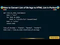 How to Convert List of Strings to HTML List in Python
