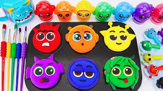 Oddly Satisfying Video 🌈 How To Make 6 Slime Sprunki From Lollipop ASMR Paint Color