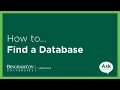 How to Find a Database
