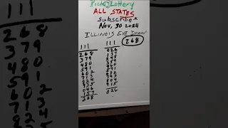 Pick 3 for workout strategy number 1 Illinois evening draw
