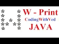 W print in star pattern A TO Z Print in pattern CodingWithved coding Ved Alphabet Print