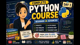 Python Tutorial for Beginners in Hindi Chapter 1 Variables Data Types User Input Lecture 1