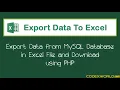 Export Data from Database in Excel File using PHP and MySQL