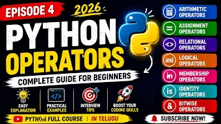 Python Operators Explained in Telugu Episode 4 Python Full Course 2026