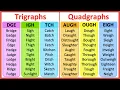 Consonant trigraphs quadgraphs in English Learn with examples