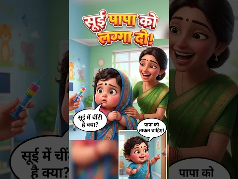 सूई पापा को लगा दो! 💉😱 बाबू का दिमाग तो देखो! 🤣#injectionfear #funnybaby #cutebaby #shorts #yt