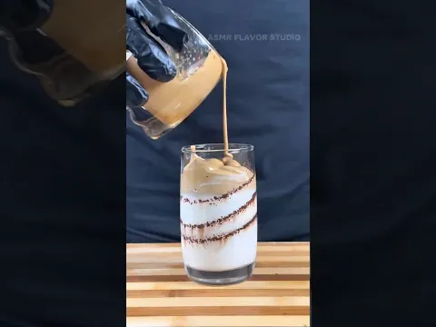 Iced Coffee ASMR ☕🧊Satisfying Pouring & Mixing Sounds  #shorts #icecoffee #asmr