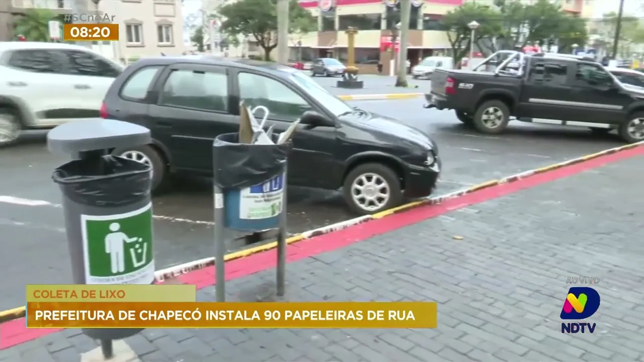 Prefeitura de Chapecó instala novas lixeiras nas principais ruas da cidade