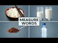 Learn English Measure Words with Non-count Nouns Part I