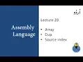 Lecture 20 Array dup and source index register in assembly language programming in urdu hindi