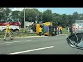 NYSDOT Truck Flips on Southern State Parkway Crashes Through Guardrail in North Massapequa