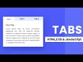 How To Create Tabs Using HTML CSS And Javascript