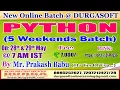 PYTHON 5 Weekends Batch Online Training DURGASOFT