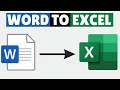 How to Convert Word Document to Excel Spreadsheet 2025