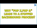 Why php x php leads to a STOPPED background process