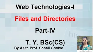 Files in Web Technologies - I Part 4