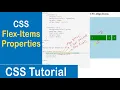 CSS Flex Items Properties Order Flex-Grow Flex-Shrink Flex-Basis Align-Self CSS Tutorial