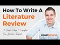 How To Write A Literature Review In 3 Simple Steps FREE Template With Examples