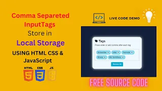 Add Tag as an Input using HTML CSS JavaScript Input Tag CSS3 JavaScript HTML5