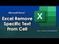 Excel Remove Specific Text From Cell specific string Specific Characters