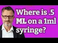 Where is 5 mL on a 1ml syringe