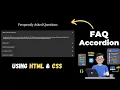 FAQ Accordion Design using HTML CSS in Hindi How to create FAQ accordian HTML CSS Tutorial