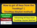 How to get all keys from the TreeMap TreeMap KeySet method