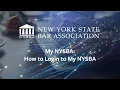 My NYSBA How to Login