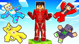 Sobrevivi em 1 BLOCO de ATTACK ON TITAN no Minecraft!