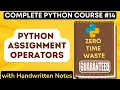 Python Assignment Operators with Handwritten Notes in Hindi Python Tutorial -