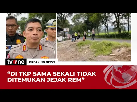 Polisi Lakukan Olah TKP Kecelakaan Bus Siswa SMK Lingga Kencana