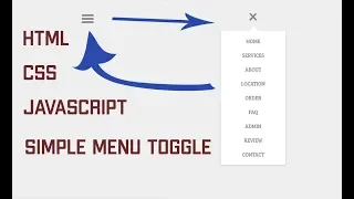 How To Create A Simple Menu Toggle Using Javascript Html5 Css3
