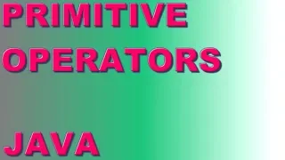Primitive Operators Java