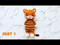 TIGER PART 1 HEAD MUZZLE EARS HOW TO CROCHET AMIGURUMI TUTORIAL