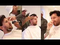 Messi joking with his barber
