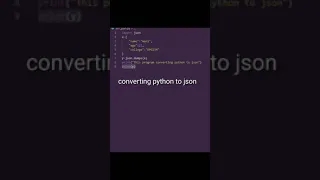 Converting python to json