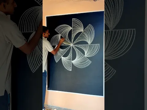 Amazing round line art tutorial ||🫣 #lineart #roundart #chalkart