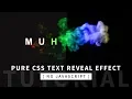 Pure CSS Text Reveal From Smoke Animation Effect CSS Animation Tutorial Part