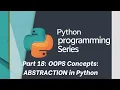 Python tutorial Part 18 OOPS Concepts Abstraction in Python